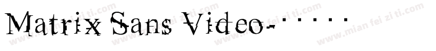 Matrix Sans Video字体转换